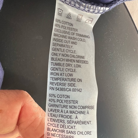 Allison Daley Women's Sz PM Cap Sleeve Embellished 100% Cotton Navy Top - Picture 3 of 4